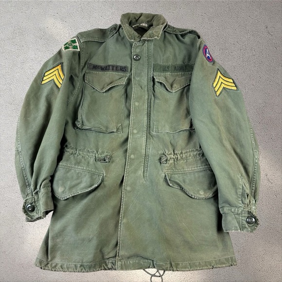VTG M-1951 Field Jacket 3rd Army/4th Infantry Patches Named Sergeant XS Reg
